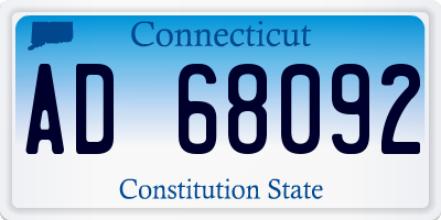 CT license plate AD68092