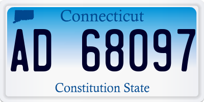 CT license plate AD68097