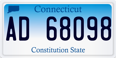 CT license plate AD68098