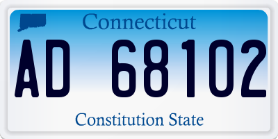 CT license plate AD68102
