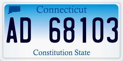 CT license plate AD68103