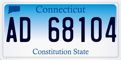 CT license plate AD68104