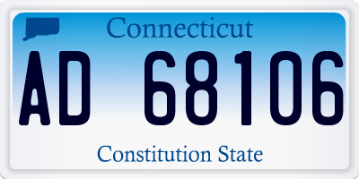CT license plate AD68106