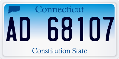 CT license plate AD68107