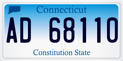CT license plate AD68110
