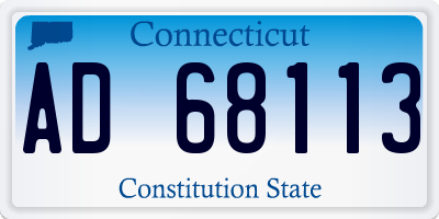 CT license plate AD68113
