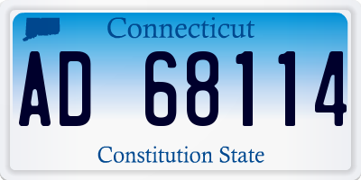 CT license plate AD68114