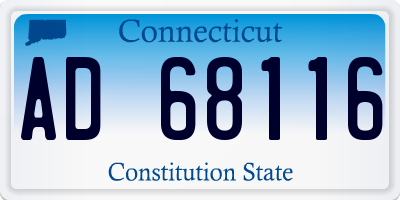 CT license plate AD68116