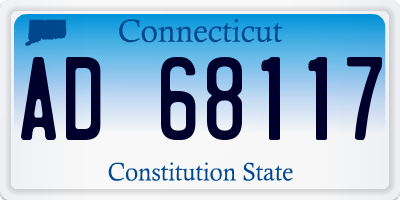 CT license plate AD68117