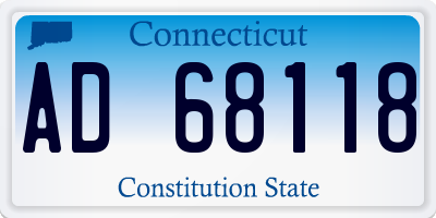CT license plate AD68118