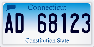 CT license plate AD68123