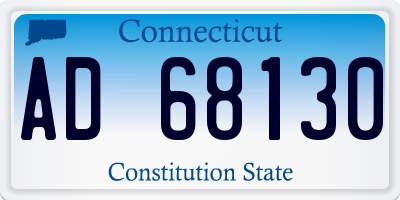 CT license plate AD68130