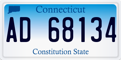 CT license plate AD68134