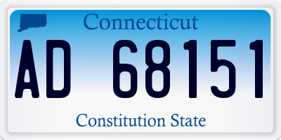 CT license plate AD68151