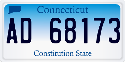 CT license plate AD68173