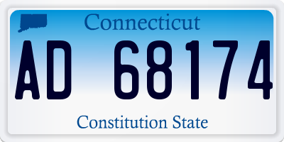 CT license plate AD68174