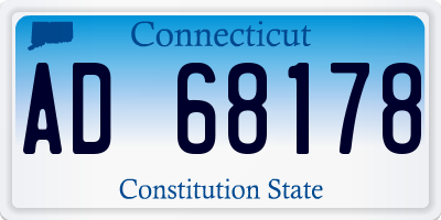 CT license plate AD68178