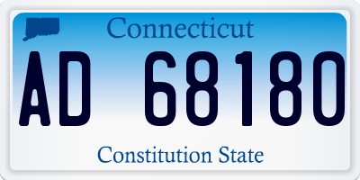 CT license plate AD68180