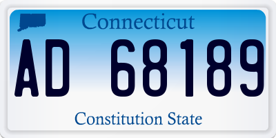 CT license plate AD68189