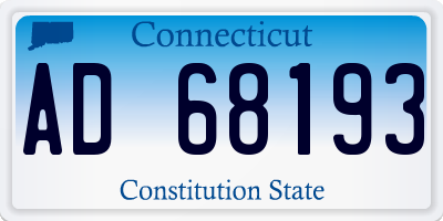 CT license plate AD68193