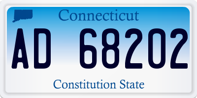 CT license plate AD68202
