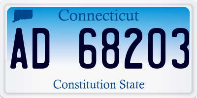 CT license plate AD68203