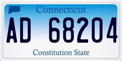 CT license plate AD68204