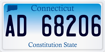CT license plate AD68206