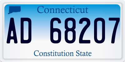 CT license plate AD68207