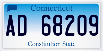 CT license plate AD68209