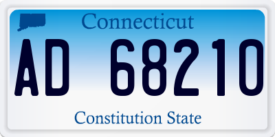 CT license plate AD68210