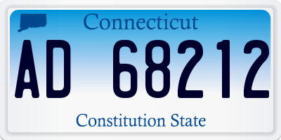 CT license plate AD68212