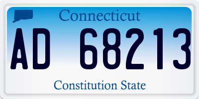 CT license plate AD68213