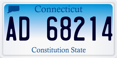 CT license plate AD68214