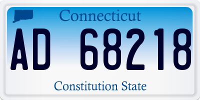 CT license plate AD68218