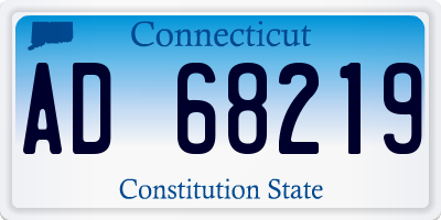 CT license plate AD68219