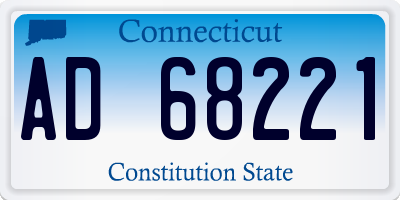 CT license plate AD68221