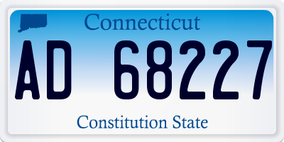 CT license plate AD68227