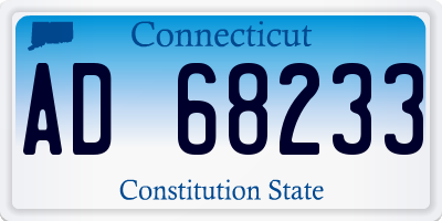 CT license plate AD68233