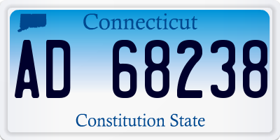 CT license plate AD68238