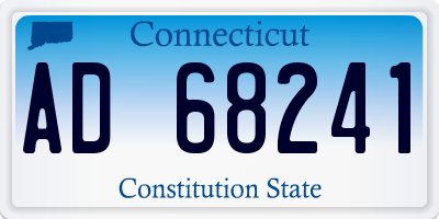 CT license plate AD68241