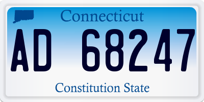 CT license plate AD68247