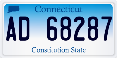 CT license plate AD68287