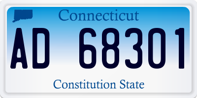 CT license plate AD68301