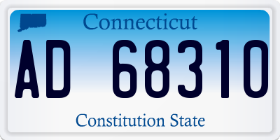 CT license plate AD68310