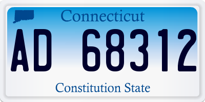 CT license plate AD68312