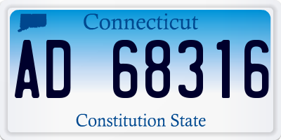 CT license plate AD68316