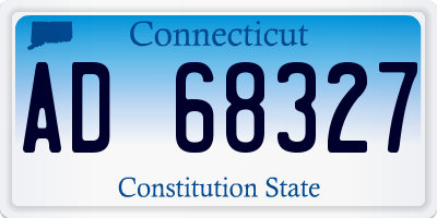 CT license plate AD68327