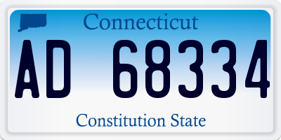 CT license plate AD68334