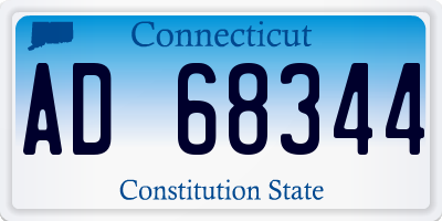 CT license plate AD68344
